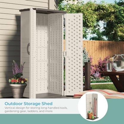 Vertical Outdoor Storage Shed with All