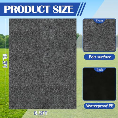 8.2x10.2 FT Outdoor Storage Shed Mat Waterproof Tent Floor Mat Gray