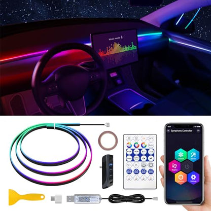Dreamcolor Acrylic Interior Car LED Strip Light with USB Hub