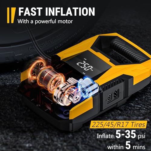 AC DC Tire Inflator Portable Air Compressor
