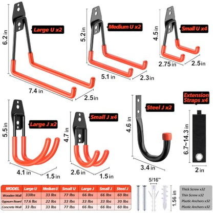 MKRUI 20 Pack Garage Hooks for Storage & Hanging Items