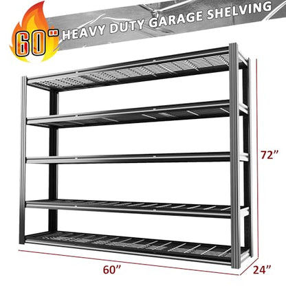 60" W Garage Shelving Heavy Duty Metal Shelving 3030LBS