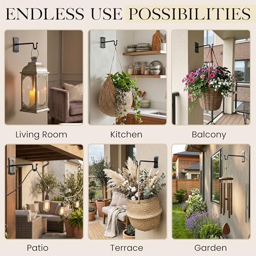 Plant Hangers Outdoor or Indoor Heavy Duty Wall Bracket Hooks (2 Count)