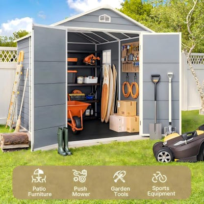 8x6 FT Outdoor Plastic Shed