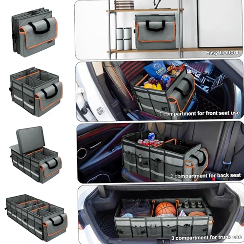 Car Trunk Organizer and Storage with Removable Leakproof Cooler Bag
