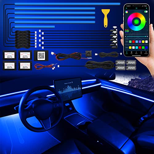 Acrylic Interior Car LED Strip Light with Wireless APP