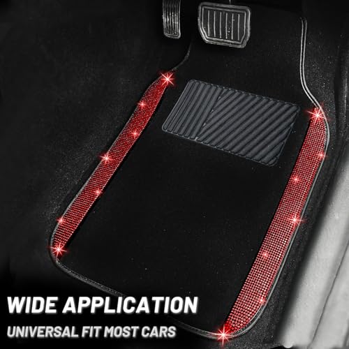 Bling Car Floor Mats Full Set and Steering Wheel Cover