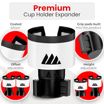 Ultimate Car Cup Holder Expander with Adjustable Base