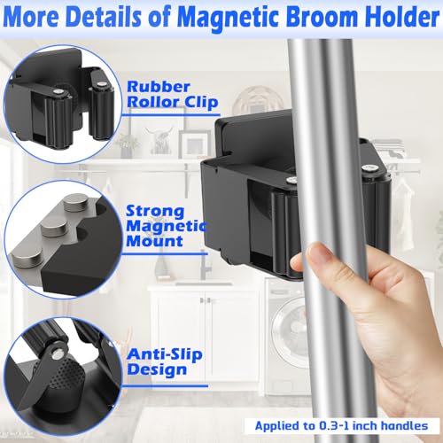 Strong Magnetic Mop Broom Holder (2 Count)
