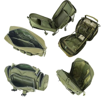Universal Tactical Seat Back Organizer Vehicle Molle Panel Organizer Storage Bag with 5 Detachable Molle Pouch for All Vehicel Such as Jeep