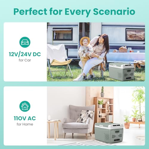 Electric Cooler for Car Refrigerator 12 Volt Car Fridge 29 Quart Portable Freezer for Truck SUV RV Van Camper