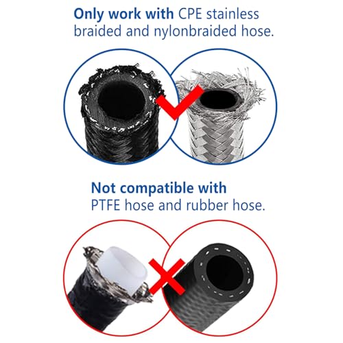 Swivel 6AN Fitting 180 Degree For CPE Braided Hose End Black 2Pcs (2 Count)
