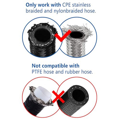 Swivel 6AN Fitting 180 Degree For CPE Braided Hose End Black 2Pcs (2 Count)