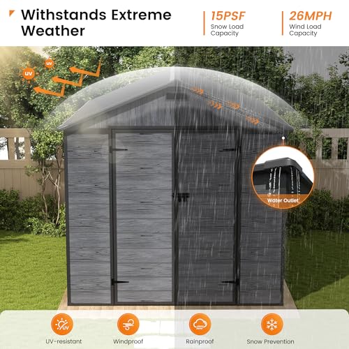 8x10 FT Outdoor Resin Storage Shed