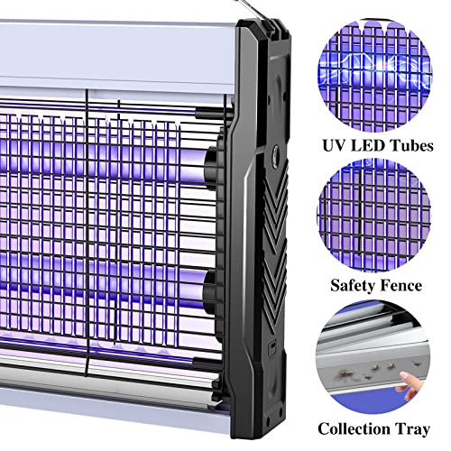 Electric Bug Zapper 3200V Mosquito Zapper Killer Indoor Insect Killer with Hanging Chain Mosquito Trap with Removable Collection Tray USB Electric Bug Zapper Outdoor for Home Office