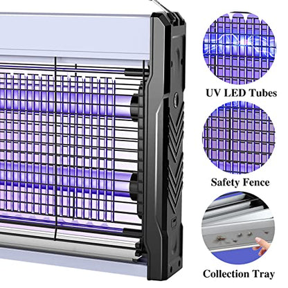 Electric Bug Zapper 3200V Mosquito Zapper Killer Indoor Insect Killer with Hanging Chain Mosquito Trap with Removable Collection Tray USB Electric Bug Zapper Outdoor for Home Office