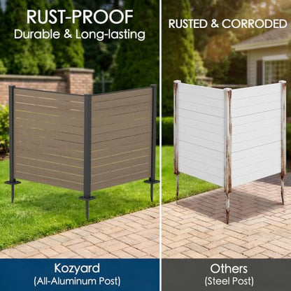 50" W x 48" H Outdoor Privacy Screen with Aluminum Posts