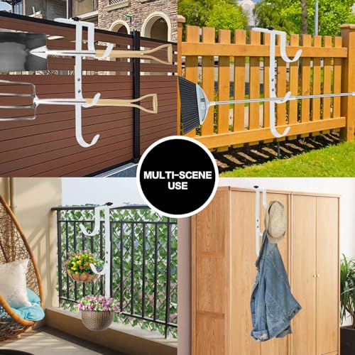 2Pcs White Pool Pole Hangers Adjustable Pool Fence Hooks for Pool Equipment