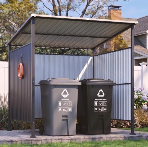 6x6FT Outdoor Trash Can Storage Shed
