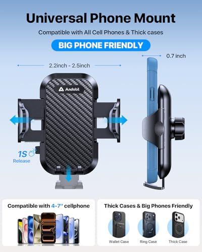 Upgrade Version Cup Phone Holder for Car Universal Adjustable Long Neck Car Phone Mount Cradle Friendly Compatible with iPhone Samsung Google and All 4.0