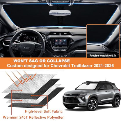 Foldable Front Windshield Sunshade fit for Chevrolet Trailblazer 2021