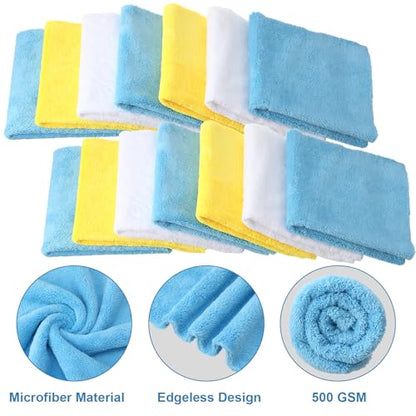 30 Pcs 16 x 16 Inch edgeless Microfiber Plush Towels for Cars Detailing Drying Wash Polishing Absorbent Cleaning Cloths (30 Count)