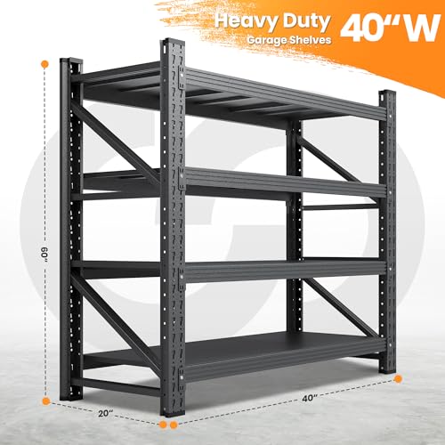 40”W Metal Storage Shelves (4 Count)
