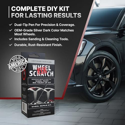 Light Silver Rim Touch Up Paint Wheel Scratch Repair Kit