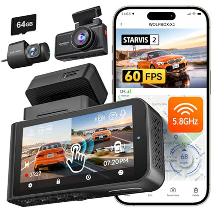 X3 2.5K 60FPS +1080P Dash Camera
