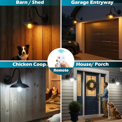 Solar Barn Light Outdoor Aluminum 3 Modes Remote