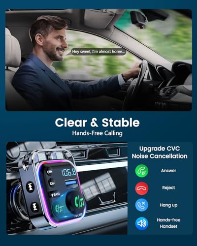 Bluetooth 5.3 FM Transmitter Car Adapter 48W