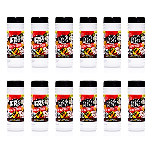 Hyper Wipes 12 Pack Heavy Duty Hand & Tool Cleaning Wipes (420 Count)