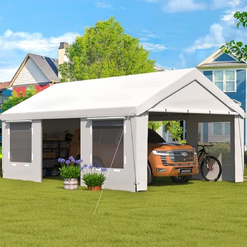 Carport 13x20 Ft Heavy Duty Carport with Roll