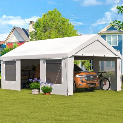 Carport 13x20 Ft Heavy Duty Carport with Roll