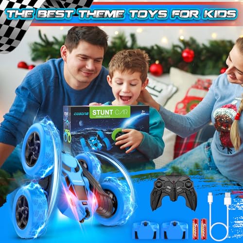 Blue RC Stunt Car for Boys Kids