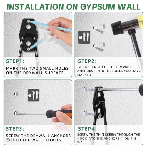 4 Piece Garage Hooks Wall Mount Storage Hanger with 4 Extension Cord Holder Organizer (8 Count)