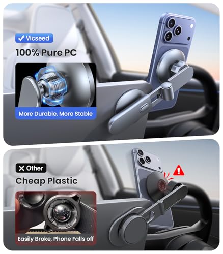 Tesla Phone Mount【Strongest Magnet Power】Foldable Hidden Tesla Phone Holder Fit for All Phone
