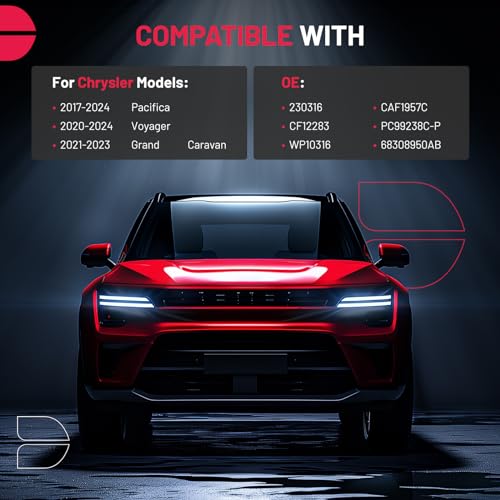 Cabin Air Filter CF12283 Car Air Filter with Activated Carbon Compatible with Chrysler 2017
