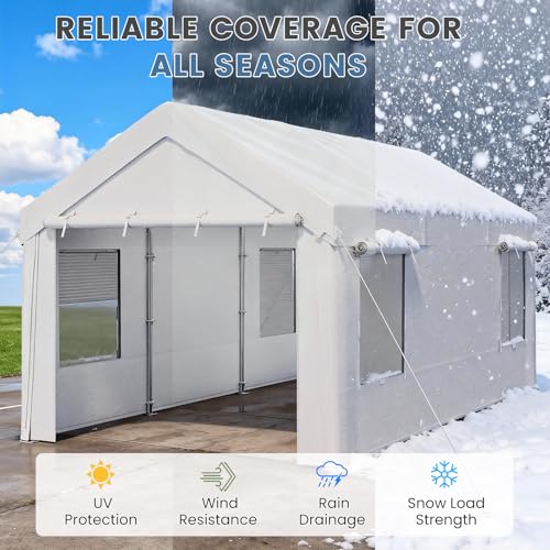 Carport 10' x 20' Heavy Duty Carport with Roll