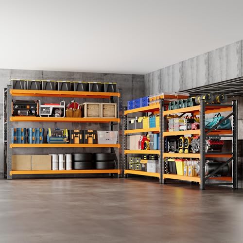 60" W Storage Shelves 5000lbs Garage Metal Shelving Heavy Duty Garage Shelves Adjustable Storage Shelves for Industrial