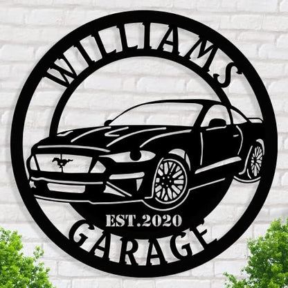 Personalized Metal Name Garage Sign