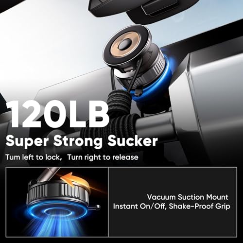 Car Phone Holder for Magsafe [120+LBS Strong Suction & 2800gf Magnetic]