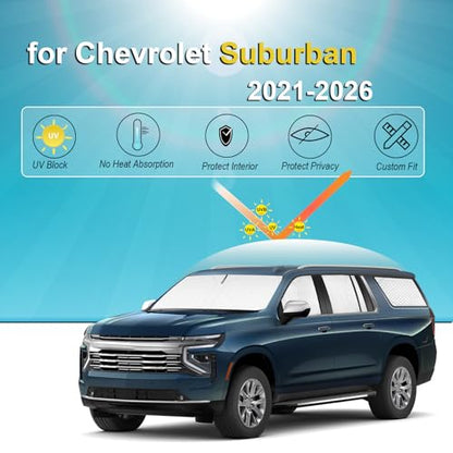 8pcs Thicken Sun Shades for Chevrolet Chevy Suburban 2021