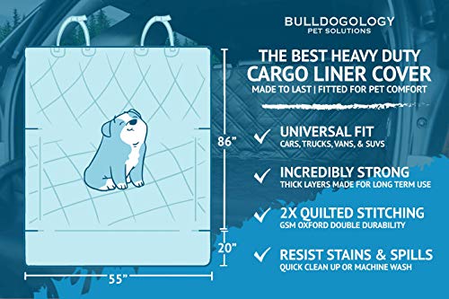 Bulldogology SUV Cargo Liner for Dogs 55"x106" Heavy Duty Pet Trunk Cargo Cover