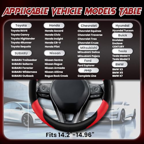 Soft Leather Steering Wheel Cover with Breathable Design and Anti