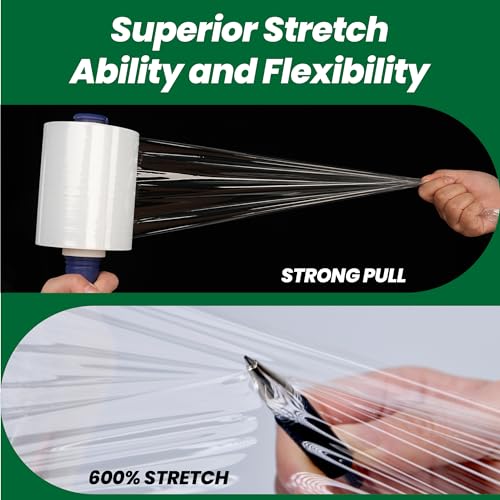 Adhes Recyclable Stretch Wrap Film 5 Inch x 1000 Feet (2 Count)