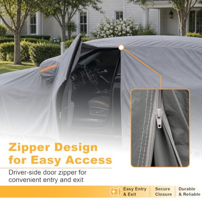 16 Layers Large SUV Car Cover Waterproof All Weather Heavy Duty