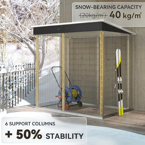 6' x 4' Metal Garden Tool Shed Small Outdoor Tool Shed Dark Gray