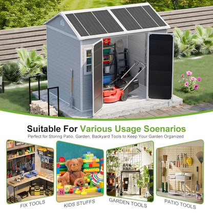 8x6 FT Resin Storage Shed with Floor Windows and Vents
