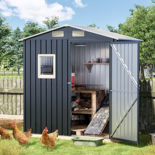 6 x 4 FT Metal Storage Shed for Backyard